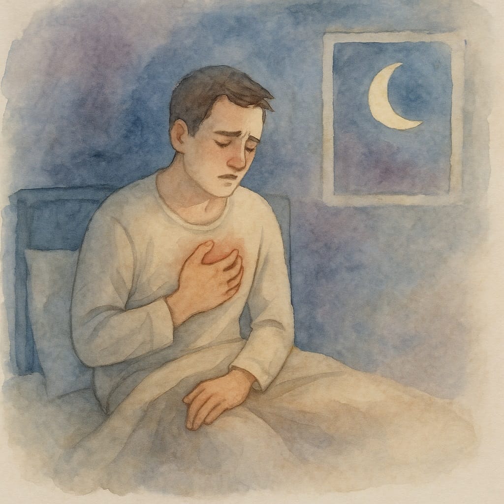 بیدار شدن ناگهانی از خواب با تپش قلب